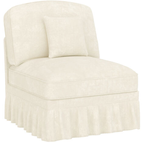Windsor-Sofa ohne Armlehne Chenille mit 1 Kissen - Weiß