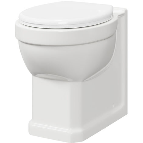 Windsor Traditional Back To Wall Toilet Pan with Soft Close Toilet Seat