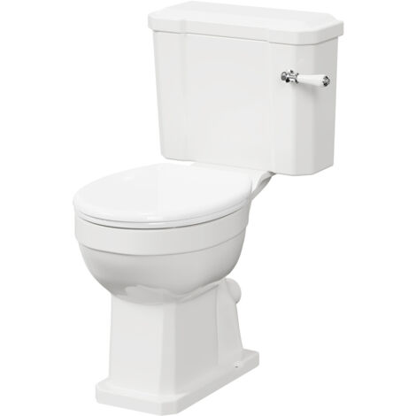 Windsor Traditional Comfort Height Close Coupled Toilet with Soft Close Toilet Seat
