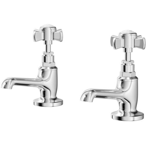 Windsor Traditional Polished Chrome Bath Taps Pair