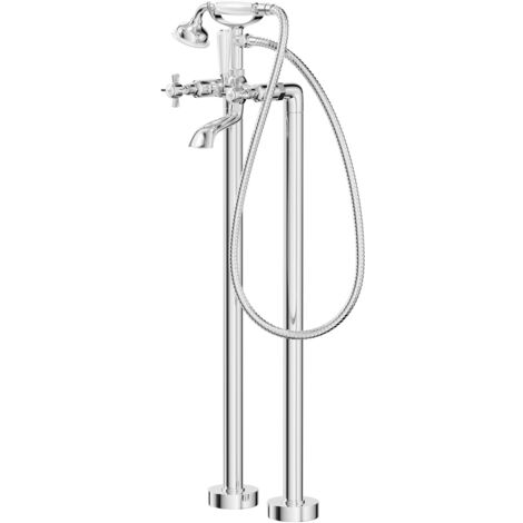 Windsor Traditional Polished Chrome Freestanding Bath Shower Mixer Tap