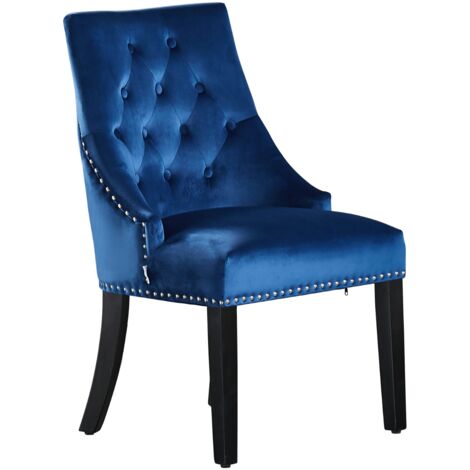 Windsor Velvet Chair | Tufted Velvet Chair | Door Knocker | Studded | Dining Chair | Accent Chair | Dresser Chair | SINGLE - LIGHT GREY