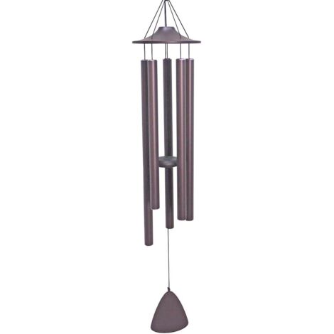 Windspiel für den Außenbereich, dekoratives Windspiel, 115 cm (45 Zoll), Metall, braun, tiefe Töne, 5-stimmige Klangröhren, für Garten, Terrasse und Zuhause