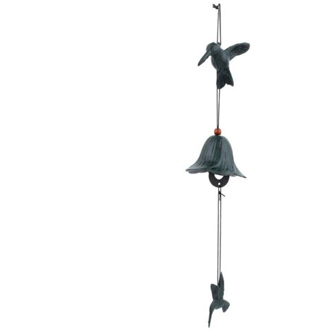 Windspiel in Vogelform aus Metall für Garten, Balkon oder Terrasse – Grüne Außendekoration