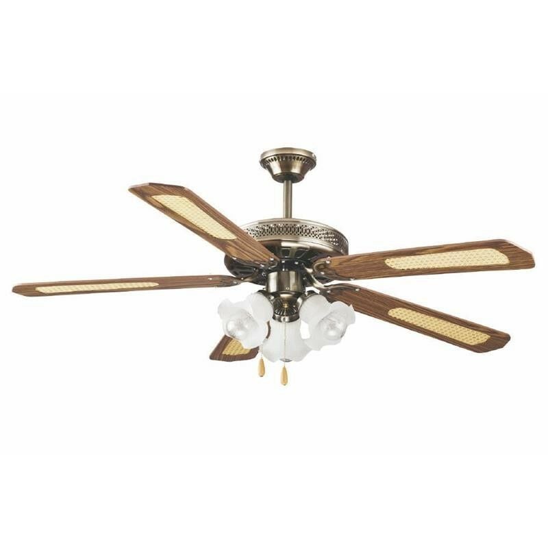 Image of Windy ventilatore a soffitto 5 pale 65 w in acciaio e legno usato come nuovo