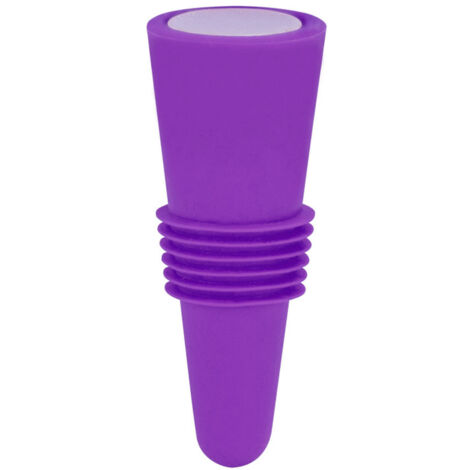 Wine Bottle Stopper Food Grade Silicone Stainless Steel 6.1x2.35cm Decorative Practical Reusable Wine Corks for Decoration Purple