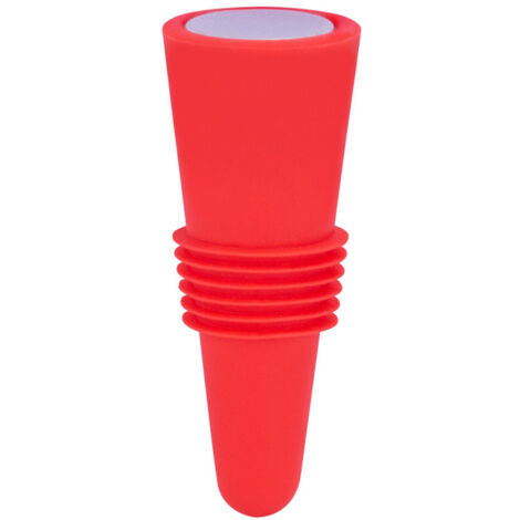 Wine Bottle Stopper Food Grade Silicone Stainless Steel 6.1x2.35cm Decorative Practical Reusable Wine Corks for Decoration Red