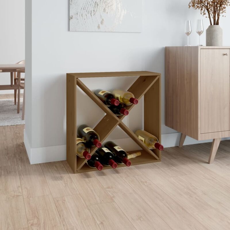 Wine Cabinet Honey Brown 62x25x62 cm Solid Wood Pine Vidaxl