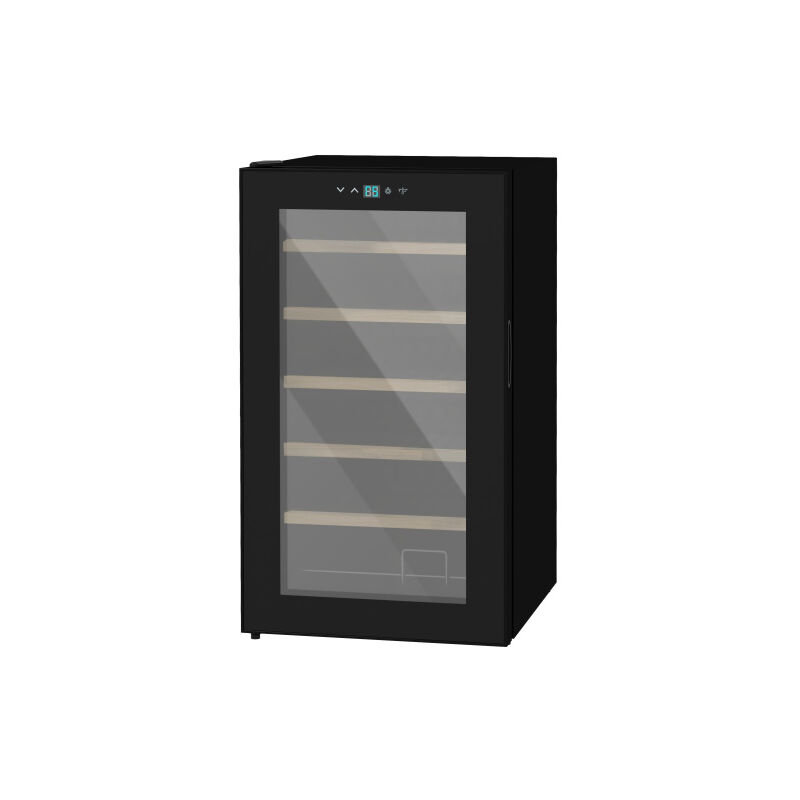 Wine frigo 24 bouteilles petit salon, température réglable de 5 à 20°C, éclairage LED, noir, 43 x 45 x 75 cm
