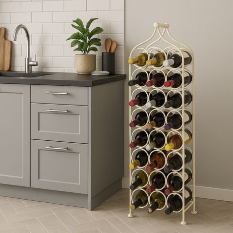 Wine glass holder Wrought iron bottle holder Wine cellar 107x35 cm Floor standing wine display for 24 bottles Wine shop