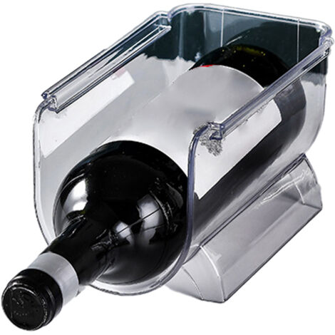 Wine Organizer Stackable Plastic Transparent Water Bear Bottle Holder Rack for Home Display 1 Bottle Transparent