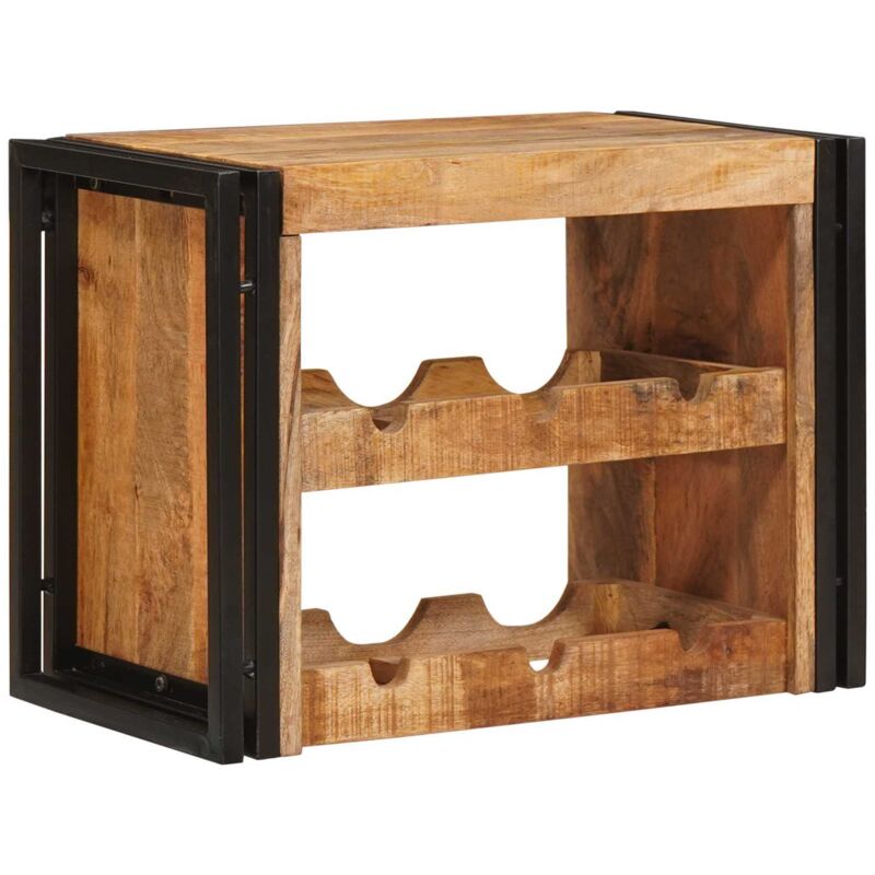 Wine Rack Brown 60 x 45 x 33 cm Solid Rough Mango Wood vidaXL