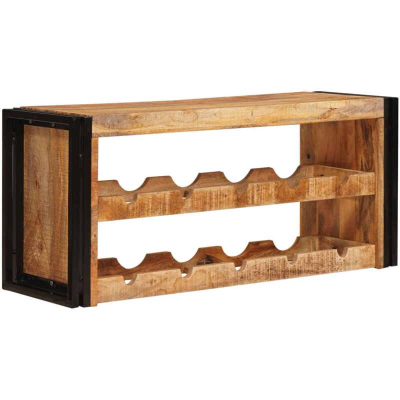 Wine Rack Brown 100 x 45 x 33 cm Solid Rough Mango Wood vidaXL