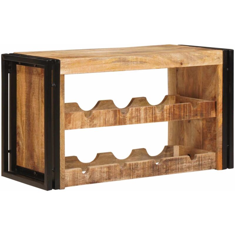 Wine Rack Brown 80 x 45 x 33 cm Solid Rough Mango Wood vidaXL