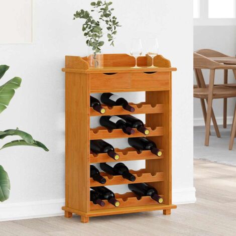 Wine Rack Brown 90 x 60 x 30 cm Solid pine wood vidaXL