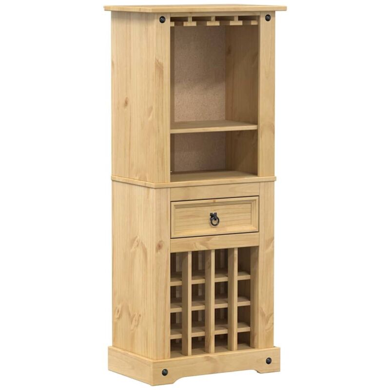 Wine Rack Corona 56x35x134.5 Cm Solid Wood Pine Vidaxl