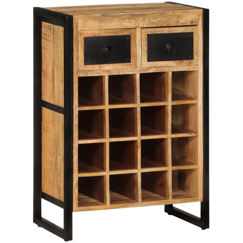 Vidaxl Wine Rack For 16 Bottles Solid Wood Mango, Brown