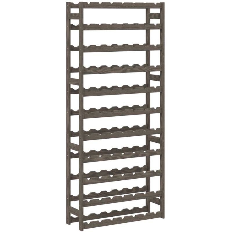Wine Rack for 77 Bottles Grey Solid Wood Pine Vidaxl