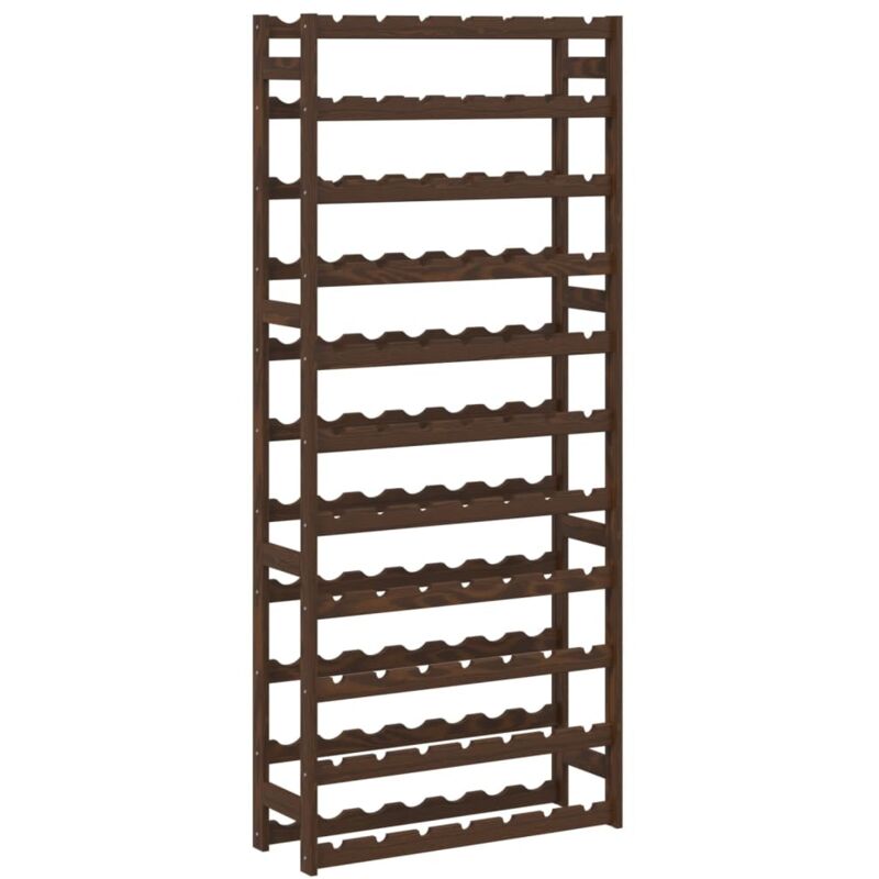 Wine Rack for 77 Bottles Brown Solid Wood Pine Vidaxl