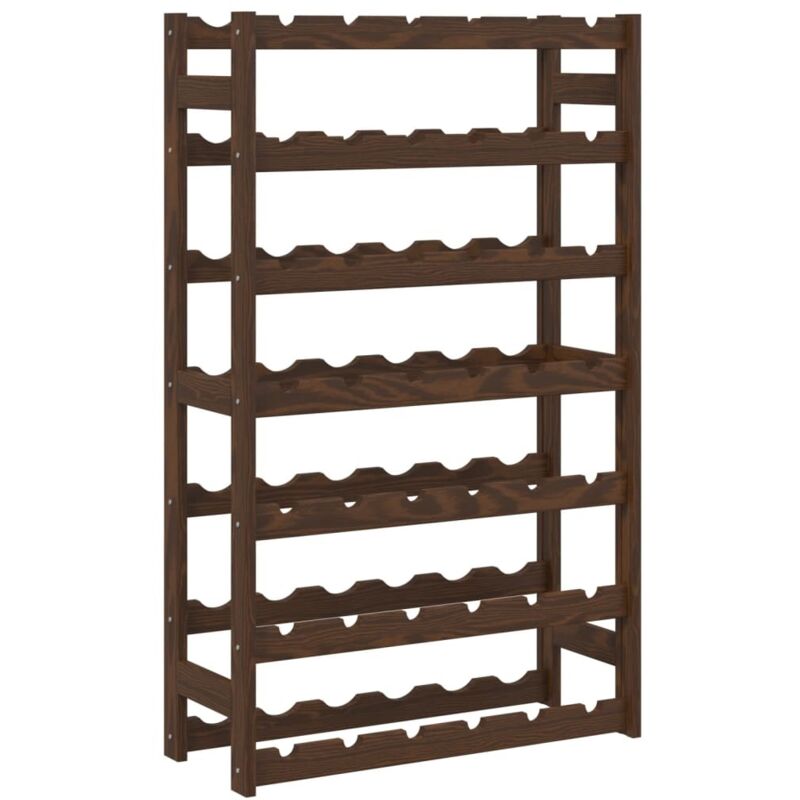 Wine Rack for 42 Bottles Brown Solid Wood Pine Vidaxl