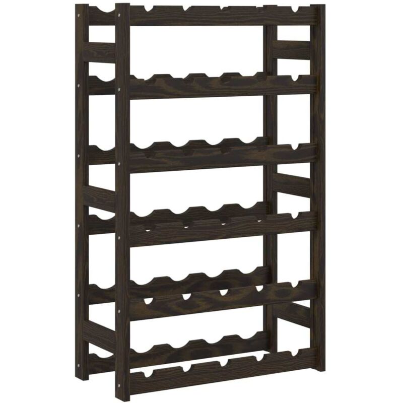 Wine Rack for 30 Bottles Black Solid Wood Pine Vidaxl