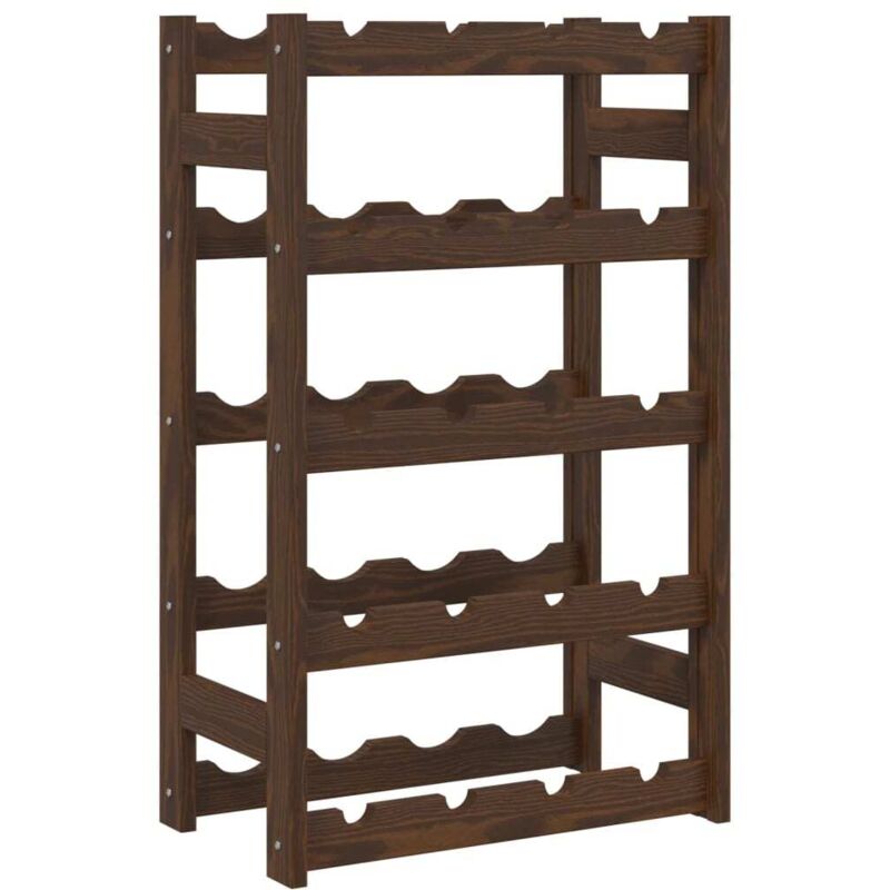 Wine Rack for 20 Bottles Brown Solid Wood Pine Vidaxl