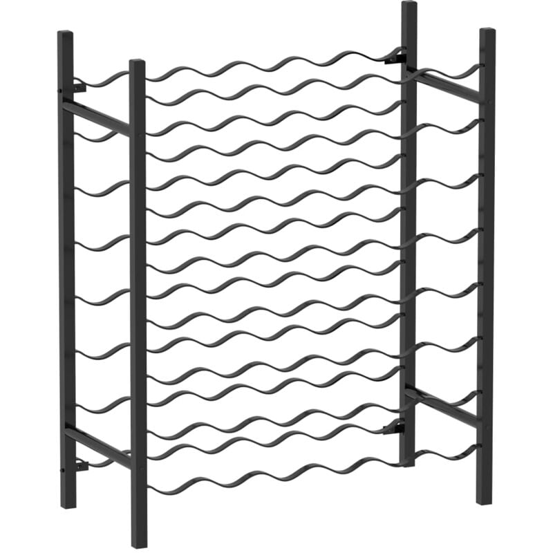 Vidaxl - Wine Rack for 48 Bottles Black Metal