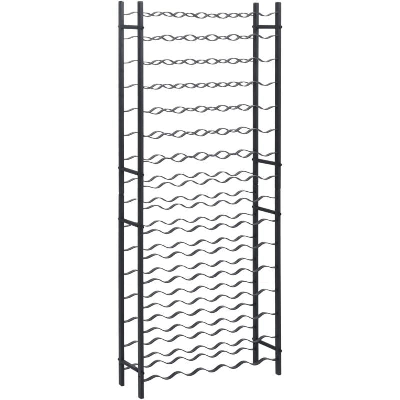 Wine Rack for 96 Bottles Black Iron vidaXL