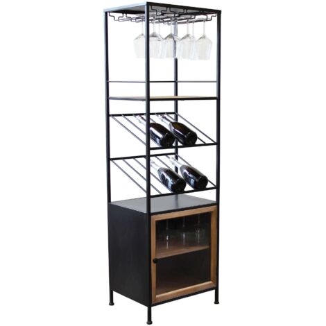 WINE - scaffale per bottiglie e calici
