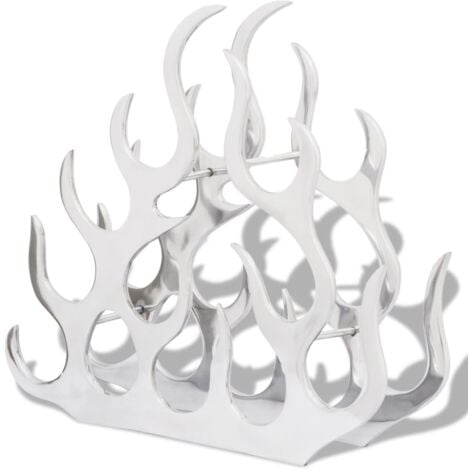 Wine Stand for 11 Bottles Silver Aluminium vidaXL