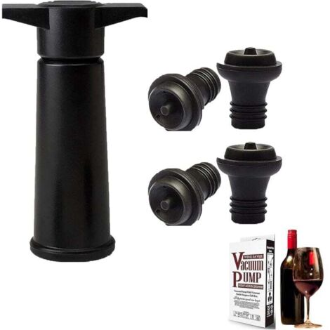 Wine vacuum pump + 4 stoppers, reusable, keeps wine fresh for up to 7 days, wine accessories