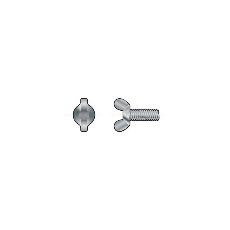 M6X16 Wing Screw Round Cast Iron bzp- you get 5 - Qualfast