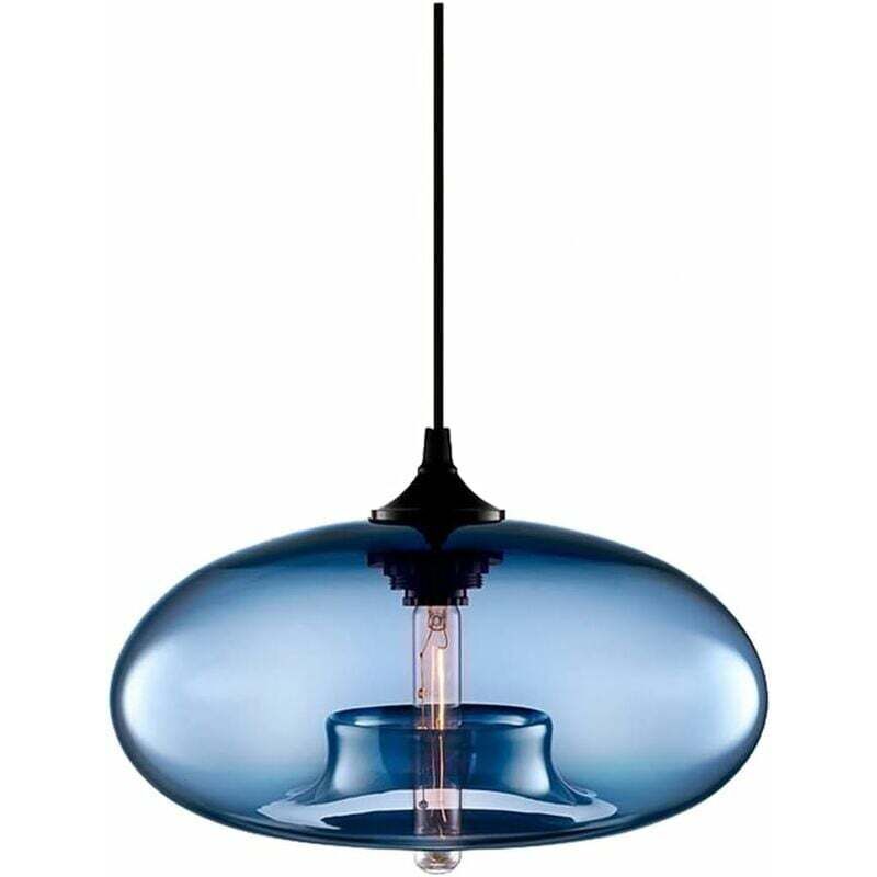 Wings of Wind - Plafond Vintage Lustre Industriel E27 Lustres Light Lamp Colorful Eclairage de plafond(Bleu)
