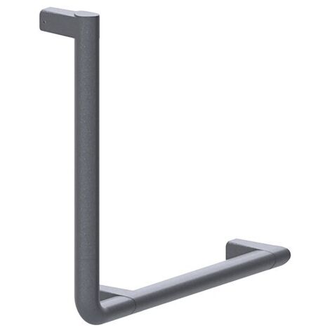 Winkelgriff Normbau Serie Cavere aus Aluminium, 90°, Anthrazit-Metallic, links, 400 x 400 mm - 7464001095