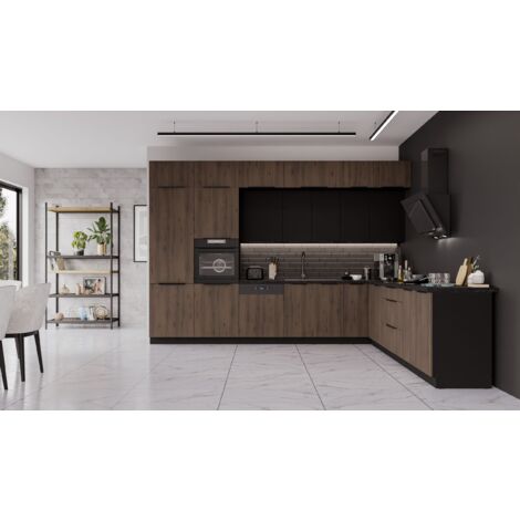 Winkelküche MONZA + SIENA 350x290 Küchenzeile Eckküche Küche Okapi XL Stauraum