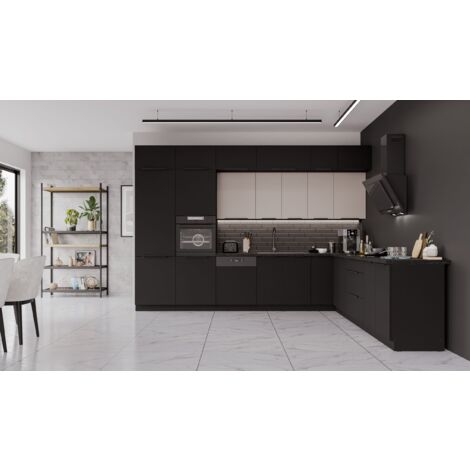Winkelküche SIENA + ARONA 350x290 cm Küchenzeile Eckküche Küche XL Stauraum