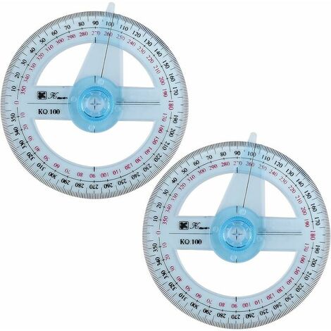 Winkelmesser, 2 Stück 360-Grad-Winkelmesser, Lineal, Mathematik, Geometrie, Werkzeuge, Schwenkarm, Winkellineal für Schüler, Klassenzimmer, Büromaterial