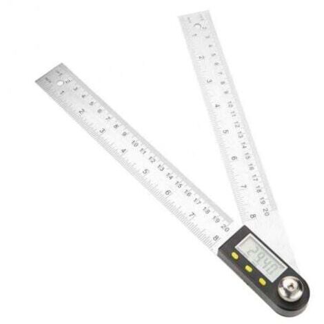 Winkelmesser, digitale Winkellehre aus Edelstahl 0-200 mm, Winkelmesser und Lineal 2 in 1, Flüssigkristallanzeige