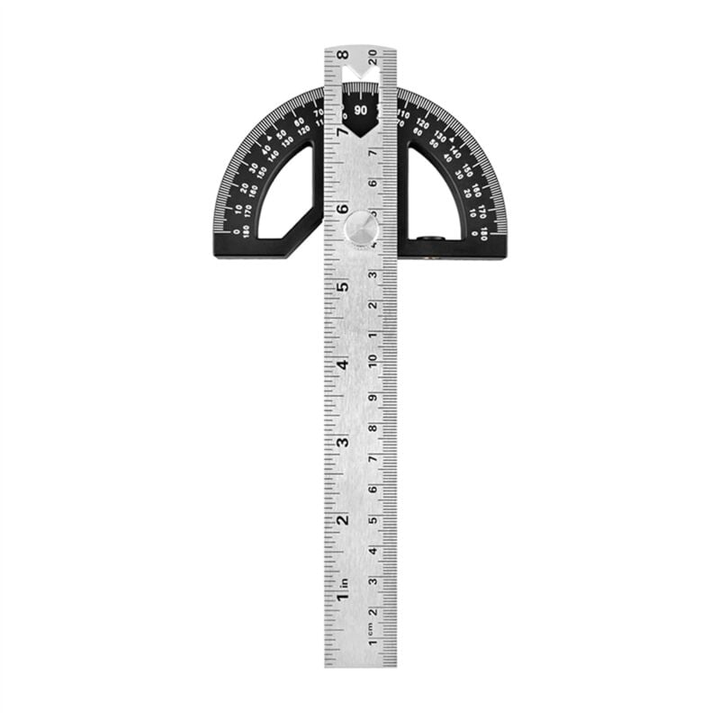 Image of Winkelmesser Winkelsucher Edelstahllineal mit verstellbarem Quadrat 8 Zoll Holzbearbeitung 8 Zoll