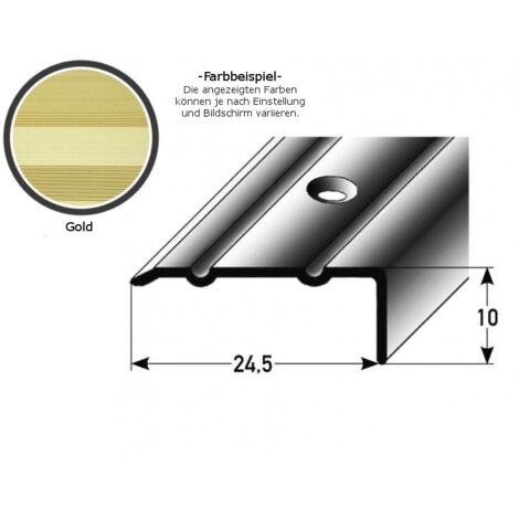 Winkelprofil "Salerno" / Winkelprofil 24,5 mm Typ: 88/89 (Aluminium eloxiert, gebohrt oder selbstklebend) -goldfarbig-1000-gebohrt-10 mm