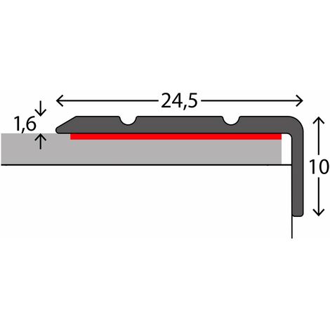Winkelprofil | Für Treppenstufen & Absätze | Aluminium | 24,5 x 10 mm