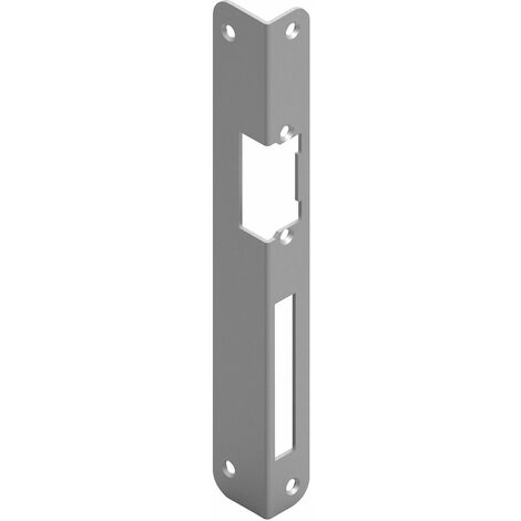Winkelschließblech für O & C Türöffner, rund, rechts, 250 x 25 x 2 mm,Stahl grau