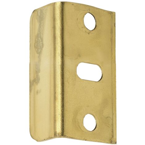 Winkelschließblech Möbelschließblech zum Schrauben 30x11x11mm Stahl vermessingt