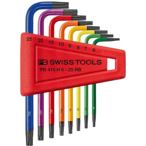 Winkelschraubendreher- Satz im Kunststoffhalter 8-teilig T6-T25 Rainbow PB Swiss Tools