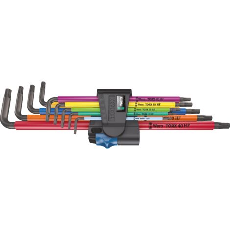 Winkelschraubendreher- Satz lang 9-teilig T8-T40 Halfefunktion Color Wera