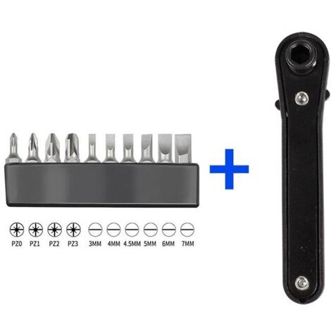 Winkelschraubendreher-Set, 4 Torx-Bits + 6 Bits in Standardlänge
