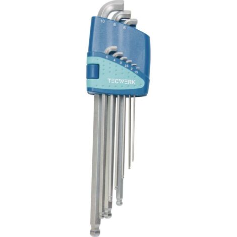 Winkelschraubendrehersatz 9-tlg.Ku.-Halter SW 1,5-10mm kurzer Schenkel TECWERK