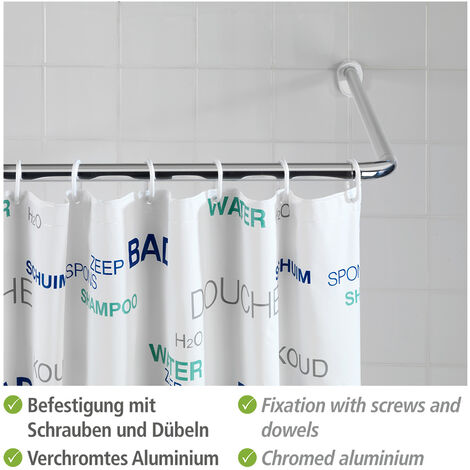 Winkelstange Universal extra stark Chrom Badewannenstange Vorhangstange WENKO
