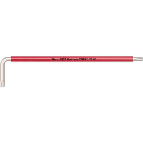 Winkelstiftschlüssel mit Haltefunktion, lange Ausführung, Edelstahl 3967 SXL HF TORX 40 WERA - 05022688001