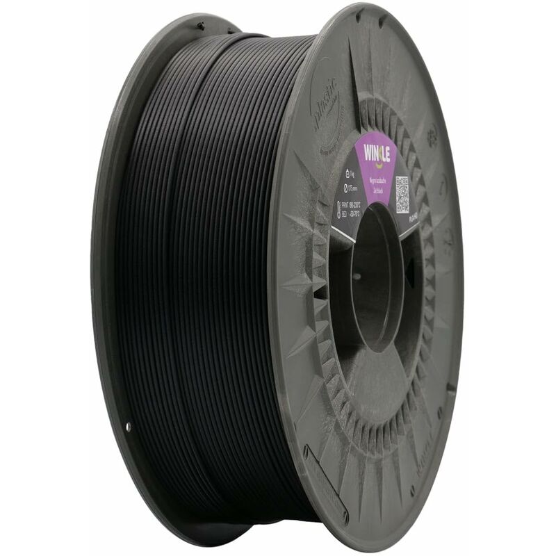 Image of Filamento Petg, 1,75 mm, nero azabache, filamento per stampa 3D, bobina 300 g - Winkle